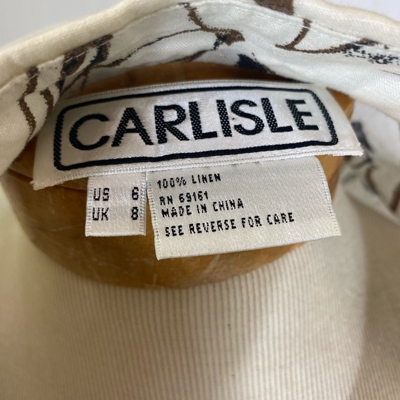 CARLISE | brown & white floral linen statement top - Picture 8 of 8